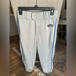 Rawlings Knicker Baseball Pants Gray with Royal Blue Stripe  Men's Sz S